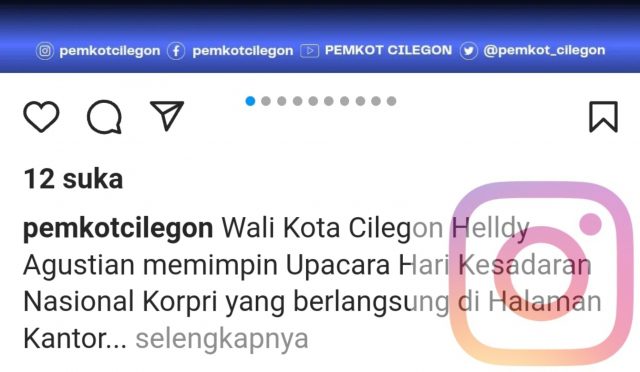 Instagram Pemkot Cilegon