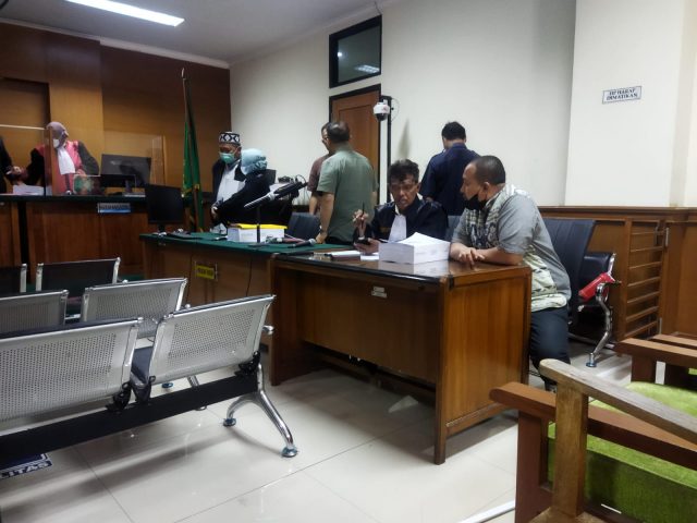 Sidang korupsi lahan SMKN 7 Tangsel di Pengadilan Negeri Serang.