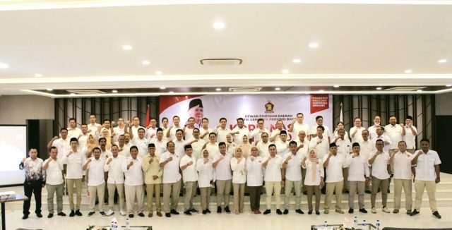 Petinggi Partai Gerindra se-Banten berkumpul di Gedung DPD Partai Gerindra Provinsi Banten, Kota Serang, pada Sabtu, (10/12/2022).