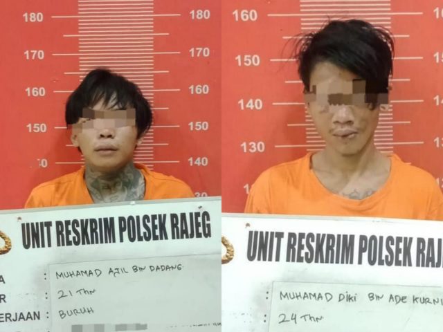 Tersangka MA (21) dan MD (21), diamankan Polsek Rajeg Polresta Tangerang.