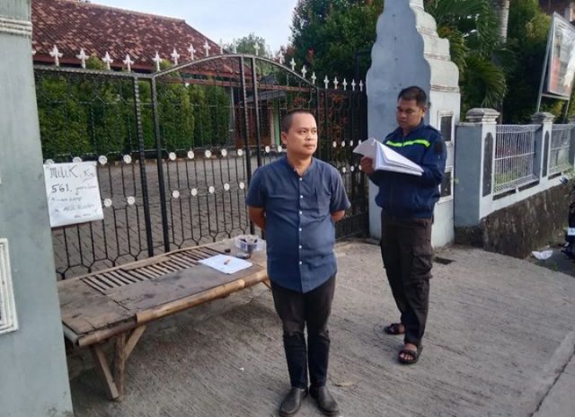 Penyegalan Gerbang SMPN 1 Mancak di Kampung Capang Calung, Kecamatan Mancak, Kabupaten Serang oleh Aris Rusman selaku Ahli Waris Djenul pada Selasa (2/5/2023).
