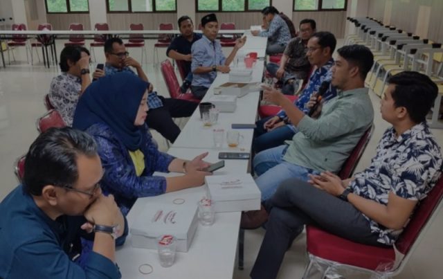 Halal bihalal Untirt di Aula Student Center, Kampus Untirta Sindangsari, Kabupaten Serang, Jumat, 5 Mei 2023.