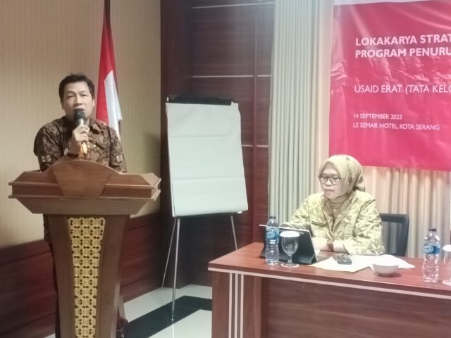 Lokakarya Stunting, Strategi Pemanfaatan Data Stunting untuk Pengambilan Program Penurunan Angka Stunting di Provinsi Banten yang dilakukan oleh USAID-ERAT tahun 2023, Kamis (14/9/2023).