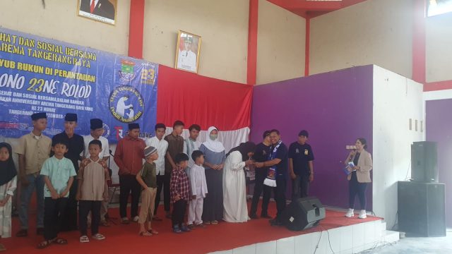 IMG-20230924-WA0029 Paguyuban Arema Tangerang Raya menggelar milad ke 23 Tahun di aula Kantor Kecamatan Curug, Kabupaten Tangerang, Minggu 24 September 2023.
