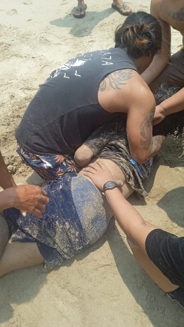 Wisatawan asal Depok yang terseret ombak di Pantai Ciantir, Lebak, Banten. (Ist)
