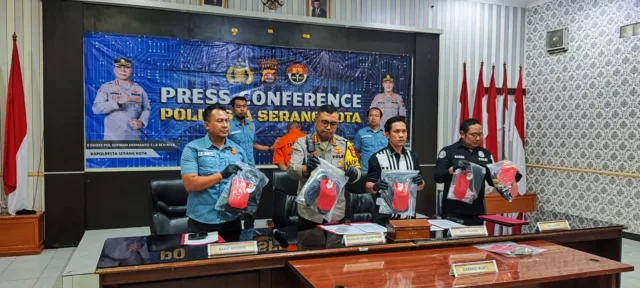 Polresta Serang menangkap tersangka pencabulan anak di bawah umur. (Ade/Bantennews.co.id)